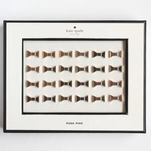 NWT Kate Spade Gold Bow Push Pins